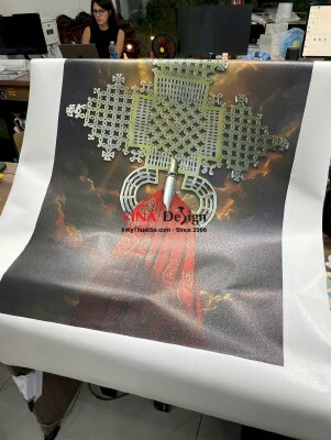 In tranh Canvas chừa biên khổ 60cm x 90cm mực dầu bóng, giao cuộn - INKTS2374