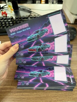 In Voucher cho sân chơi xe ô tô điều khiển từ xa Mini 4WD & Drift Car Mini Speed, in giấy mỹ thuật Econo - INKTS2765