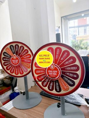 Làm vòng quay may mắn quà tặng sự kiện, chân sắt tròn cứng cáp - INKTS2386