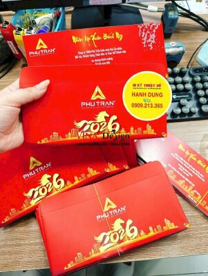 Set bao thư & thiệp Tết tặng khách hàng, đối tác cho công ty bất động sản - INKTS2644