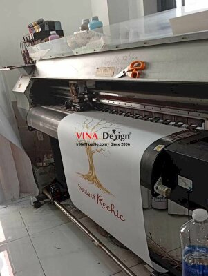 Tranh cây in dấu vân tay cho sự kiện khai trương cửa hàng, in vải Canvas dầu mờ - INKTS2739