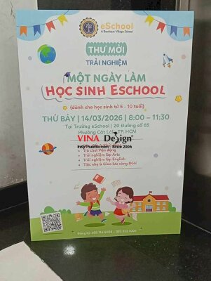 In bảng thông tin mời tham dự lớp học trải nghiệm trường tiểu học quốc tế, in Formex poster - INKTS3684