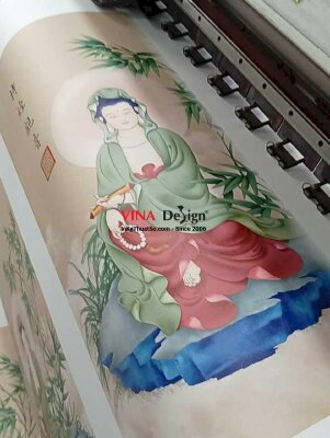In tranh Trúc Lâm Quán Âm Bồ Tát, in Canvas mực dầu - INKTS3682