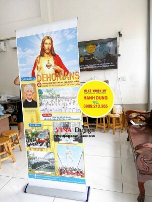 Banner Cuốn Hào Quang 80cm x 200cm 1 mặt lắp sẵn Poster - INKTS55