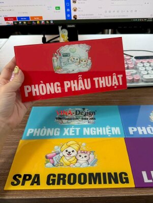 In bảng tên phòng cho Pet Shop & Spa grooming, phòng khám, bệnh viện thú y - INKTS3769