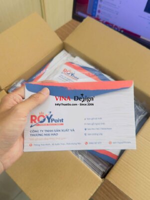 In bao thư 11cm x 18cm giấy Ford 120gsm, in Offset mặt ngoài, có keo nắp cho công ty sơn gỗ - INKTS3716