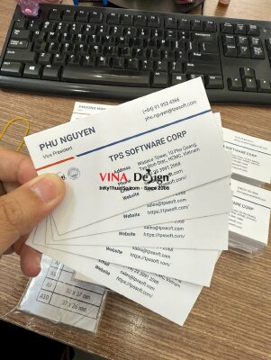 In card visit Vice President Phó chủ tịch công ty phần mềm, song ngữ Anh - Nhật, giấy mỹ thuật K09 - INKTS3715