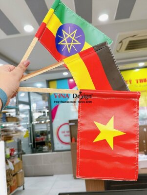 In cờ cầm tay các nước, cờ nhỏ cầm tay, cờ vẫy cầm tay từ vải Silk - INKTS1187