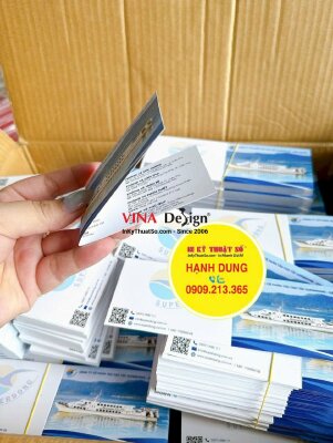 In name card gấp đôi cho hệ thống tàu cao tốc thông tin hệ thống phòng vé - INKTS3752