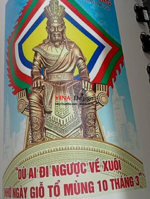 In poster banner kính mừng Giổ Tổ Hùng Vương mùng 10 tháng 3 âm lịch, in Canvas mực dầu - INKTS3713
