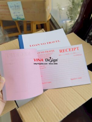 In quyển biên lai Receipt tiếng Anh cho công ty du lịch, lữ hành Travel - INKTS3724