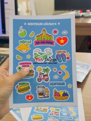 In set sticker chủ đề Việt Nam, Vietnam Icons & Symbols, in decal sữa khổ A5 - INKTS3759
