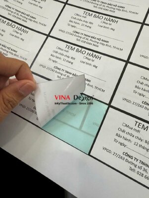 In tem bảo hành dán bình chữa cháy, in Decal giấy Fort, bế giữ viền đen - INKTS3717