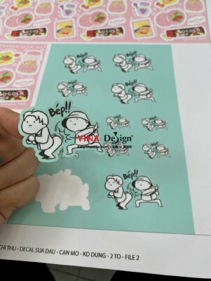 In tem Decal sữa mực dầu, cán mờ, kim sa bế thành phẩm - INKTS337