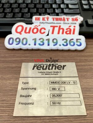In tem nhãn kim loại làm mác máy móc công nghiệp - INKTS998