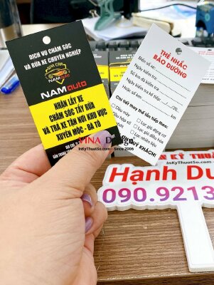 In thẻ nhắc bảo dưỡng ô tô, tem nhắc thay nhớt, phiếu nhắc thay dầu ô tô - INKTS677