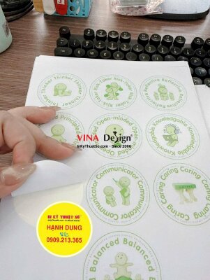 Tem dán quà tặng Khách hàng, tem tròn decal sữa bế từng tem nhỏ, giao tờ A5 - INKTS3733