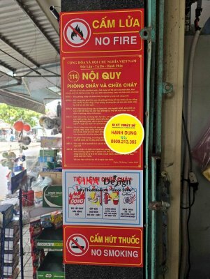In bảng formex Tiêu lệnh PCCC, Cấm bán thuốc lá, rượu bia cho cửa hàng Tạp Hóa - INKTS3783