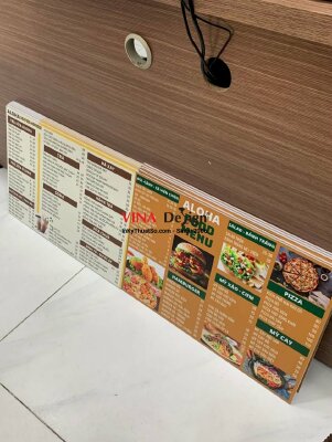 In menu quán ăn vặt, menu food, menu drink PP cán format dạng tấm cầm tay - INKTS1179