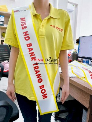 In sash hoa hậu và nam vương, băng đeo chéo Miss and Mister - INKTS541