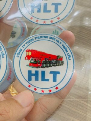 In tem DTF UV logo công ty cho thuê xe cẩu, sửa chữa máy móc thiết bị công trình  - INKTS3780