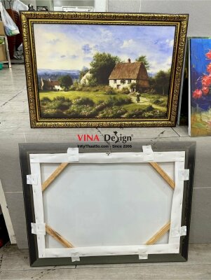 In tranh treo tường canvas khổ lớn đóng khung sexy, khung hoa văn - INKTS320