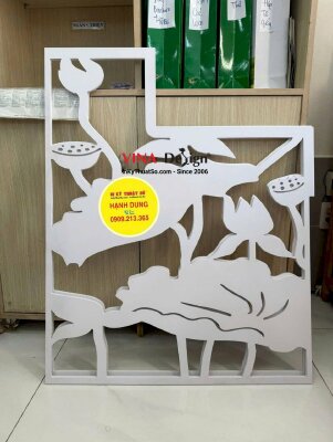 Cắt CNC formex (tấm PVC foam) dày 10li làm vách ngăn họa tiết hoa sen theo yêu cầu (KHÔNG IN) - INKTS3817