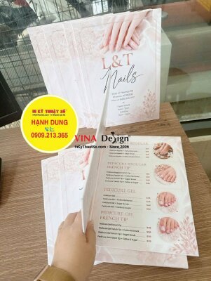 In menu Nails dạng quyển gập đôi từ Formex, hàng gửi đi Phoenix, Arizona Mỹ - INKTS3843