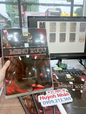 In menu plastic đóng cuốn lò xo A4, in menu quán nhậu - INKTS797