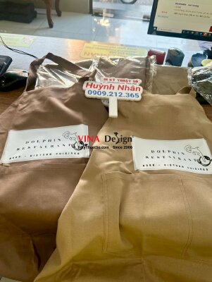 Tạp dề in Logo nhà hàng, in tạp dề theo yêu cầu - INKTS1236