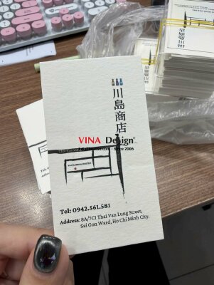 In card visit giấy mỹ thuật Materica cho quán ăn Nhật - INKTS3874
