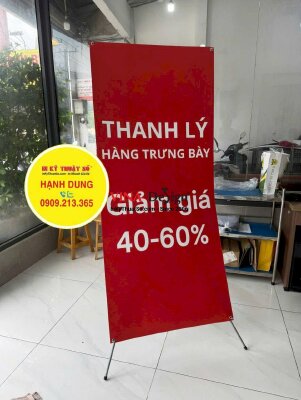 In Poster thanh lý hàng trưng bày, poster giảm giá in PP cán bóng, có bán khung dựng standee chữ X - INKTS3893
