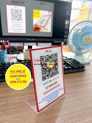 In standee Mica QRcode cúng dường cho nhà Chùa - INKTS3864