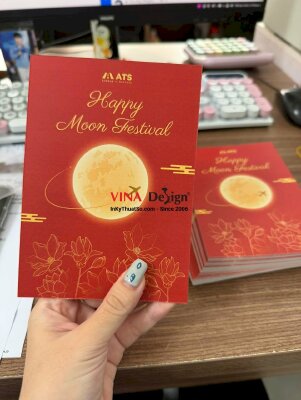 In thiệp chúc mừng Trung Thu Happy Moon Festival tiếng Anh cho công ty gửi đối tác Partners - INKTS3884