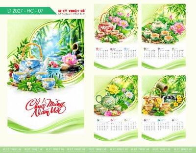 Lịch bàn chữ A thiết kế chủ đề Cánh Đồng Bốn Mùa - Mã NH48 - INKTS2630