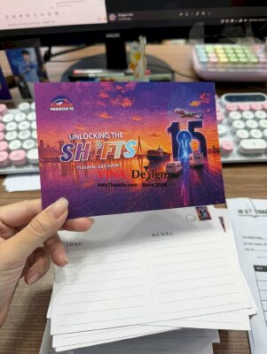 In postcard bưu thiếp, bưu ảnh cho công ty chuyển phát nhanh quốc tế, in giấy mỹ thuật Econo - INKTS3898