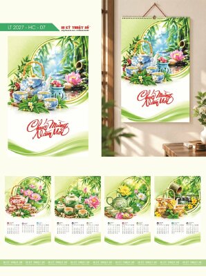 Lịch để bàn chữ A thiết kế chủ đề Tết Cổ Truyền Việt Nam - Mã NH49 - INKTS2631