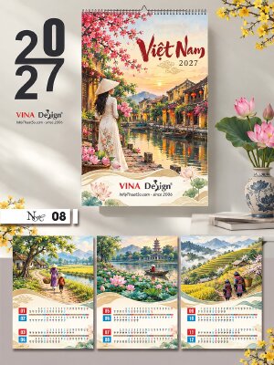 Giá thiết kế lịch treo tường chủ đề Việt Nam Đất Nước Con Người - Mã NH08 - INKTS2294