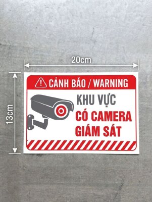 In biển cảnh báo Warning khu vực có Camera giám sát, CCTV, nhắc nhở có Camera đang hoạt động - INKTS3939