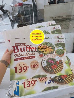 In giấy trải bàn ăn dùng 1 lần cho nhà hàng món cuốn - INKTS3925