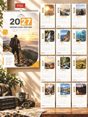 In lịch 13 tờ treo tường thiết kế Những Chân Trời Mới - Mã TT23 - INKTS2278