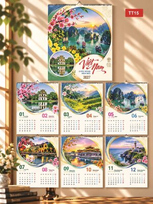 In lịch 7 tờ giá rẻ chủ đề Đất Nước Con Người Việt Nam - Mã TT15 - INKTS2196