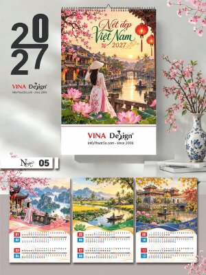In lịch treo tường thiết kế theo chủ đề Nét Đẹp Việt Nam - Mã NH05 - INKTS2291