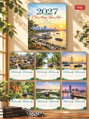 Lịch 7 tờ treo tường chủ đề thành phố Cần Thơ - Mã TT03 - INKTS2184