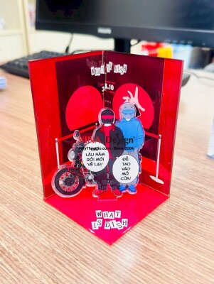 Mô hình Standee Acrylic Mica nhân vật có background nền, in cắt Mica lắp ghép - INKTS3920