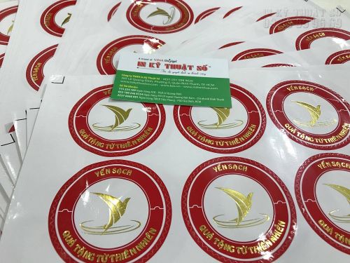 In decal giấy ép kim sản phẩm cao cấp Yến Sạch