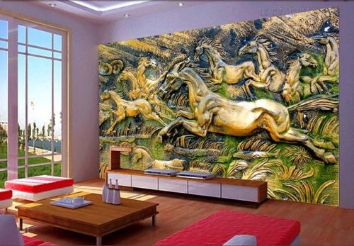 In tranh dán tường 3D mã đáo thành công