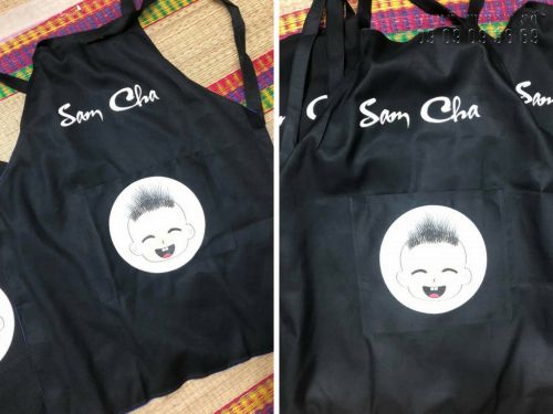 In tạp dề giá rẻ tại TPHCM - Nhận in logo lên tạp dề, in chữ lên tạp dề