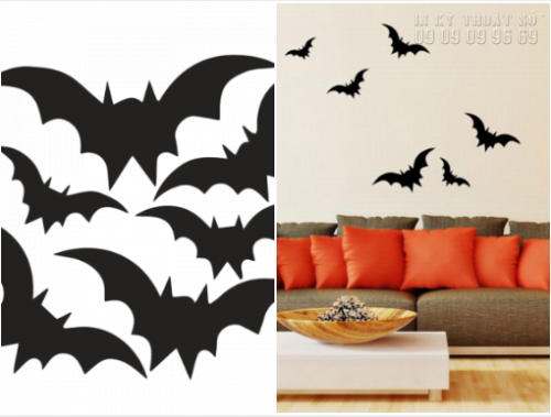 In decal trang trí Halloween cho quán cafe - Thiết kế decal Halloween ấn tượng