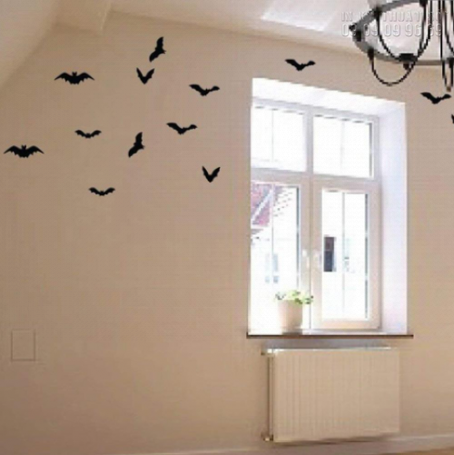 In decal trang trí Halloween cho lớp học - Lên mẫu, in decal dán tường số lượng ít